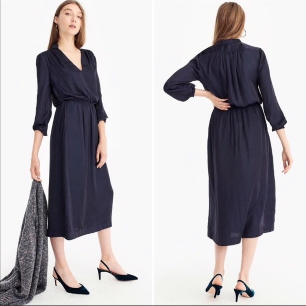J. Crew Point Sur Draped Cinch Waist V-
Neck Dress- like new! Worn once!